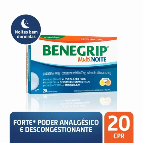 Benegrip Multi Noite 20 Comprimidos
