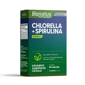 Suplemento Alimentar Chlorella + Spirulina + Vitamina E 60 Cápsulas - Bionatus