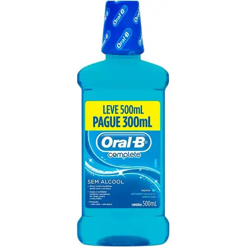 Enxaguante Bucal Oral B Complete Hortelâ Sem Álcool 500ml