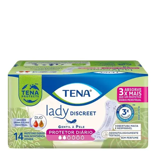 Protetor Diário - Tena Lady Discreet Liner - 14 Unidades