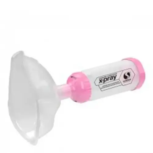 Espaçador para Inalação Unidirecional X-Pray Rosa Infantil - Soniclear - 1 Unidade