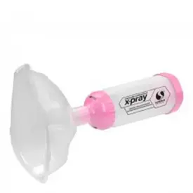 Espaçador para Inalação Unidirecional X-Pray Rosa Infantil - Soniclear - 1 Unidade