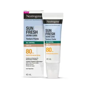 Protetor Solar Facial Neutrogena Sun Fresh Derm Care Oil Control Fluido Cor 2.0 FPS80 40ml