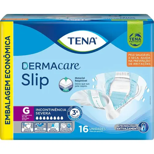 Fralda Geriatrica Tena Dermacare Slip G 16 Unidades