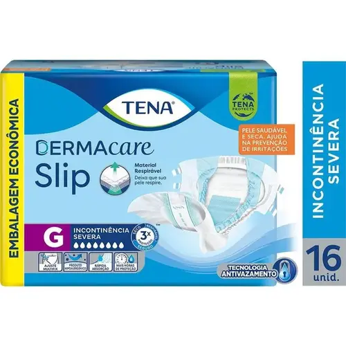 Fralda Geriatrica Tena Dermacare Slip G 16 Unidades