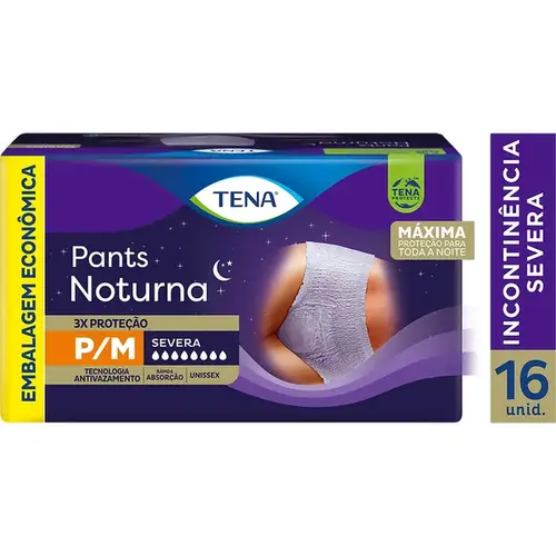 Roupa Íntima Descartável Tena Pants Noturna para M Unissex 16 Unidades