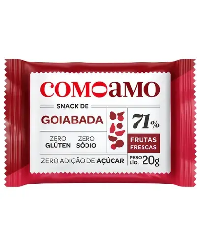 Snack de Goiabada Como Amo - Zero Açúcar e Zero Glúten 20g