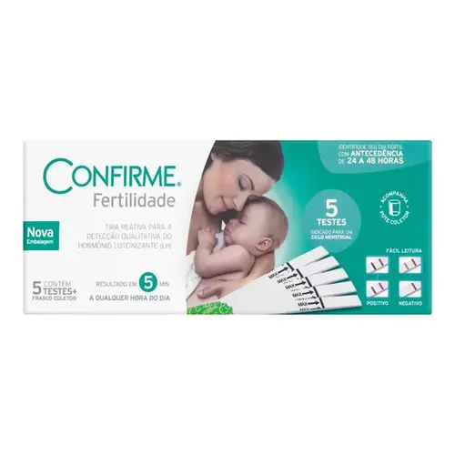 Teste de Fertilidade Feminino Confirme 5 Tiras Reagentes