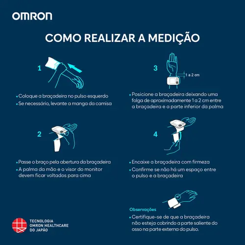 Aparelho Medidor de Pressão Digital de Pulso Omron HEM-6181