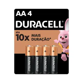 Pilha AA Duracell Alcalina - 4 Unidades