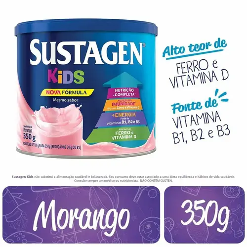 Complemento Alimentar Infantil Sustagen Kids Morango 380g