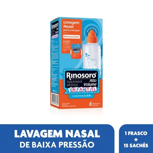Rinosoro Alto Volume Infantil 15 sachês + Frasco 120ml