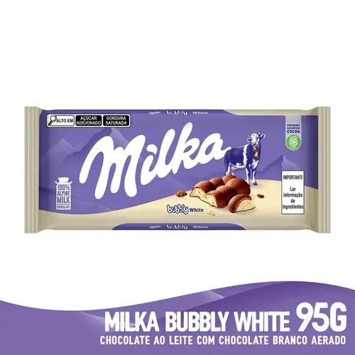 Chocolate Milka Bubbly Milk and White Aerado 95g
