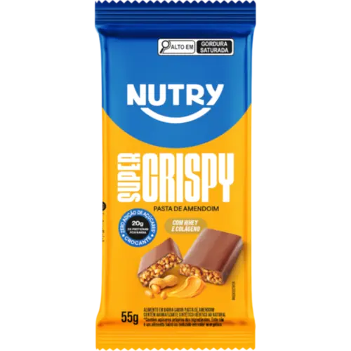Barra de Proteína Nutry Super Crispy Pasta de Amendoim 55g