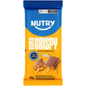 Barra de Proteína Nutry Super Crispy Pasta de Amendoim 55g