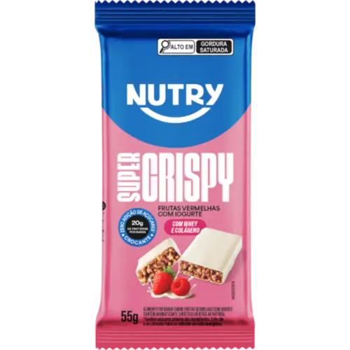 Barra de Proteína Nutry Super Crispy Frutas Vermelhas 55g