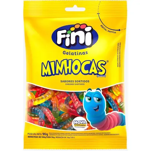 Bala Fini Minhocas Azedinhas 100g