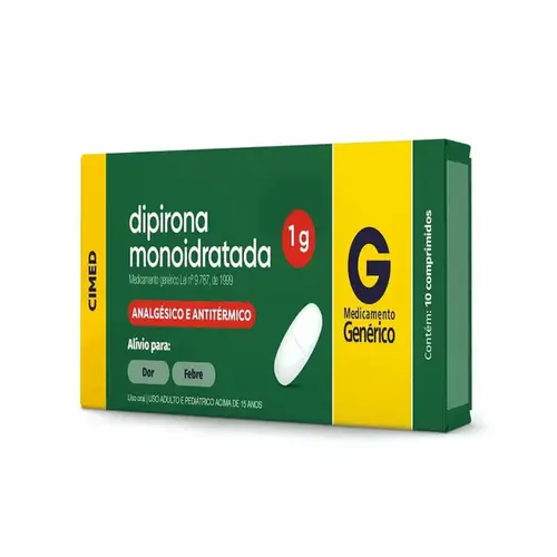 Dipirona 1G com 10 Comprimidos - Cimed - Genérico