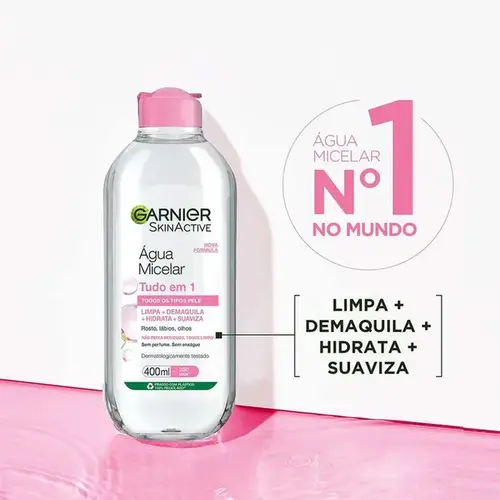 Água Micelar Garnier SkinActive - Tudo em 1 - Oil Free - 400ml