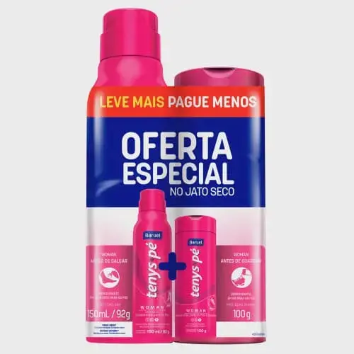 Kit Tenys Pé Baruel Woman Pó 100gr + Spray 92g