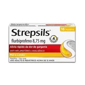 Pastilha Strepsils 8,75mg - Sabor Mel e Limão - 16 Pastilhas