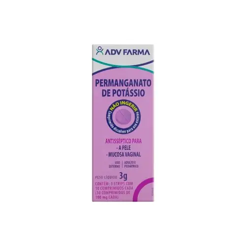 Permanganato de Potassio 100mg - 30 Comprimidos - ADV Farma