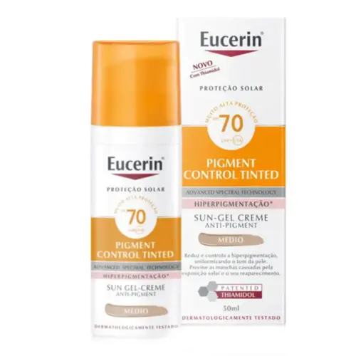 Protetor Solar Facial Eucerin Sun Pigment Control Tinted - Cor Médio FPS70 50g