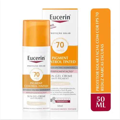 Protetor Solar Facial Eucerin Sun Pigment Control Claro FPS 70 50ml
