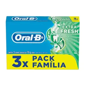Kit Creme Dental Oral B Extrafresh 3 Unidades 70g Cada