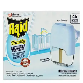 Repelente Elétrico Líquido Raid 45 Noites - 2 Refis de 32,9ml cada