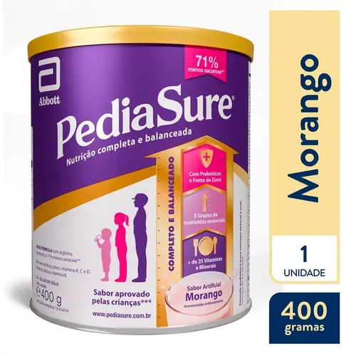Suplemento Alimentar Infantil Pediasure Morango +1 Ano 400g