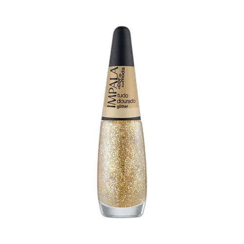 Esmalte Impala A Cor da Moda Glitter Tudo Dourado 7,5ml