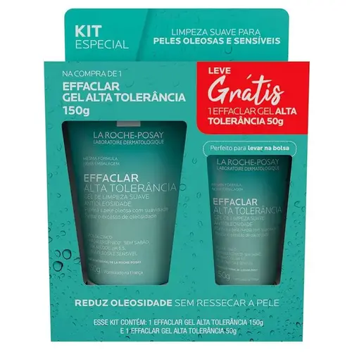 Kit Gel de Limpeza Facial La Roche-Posay Effaclar Alta Tolerância 150g + 50g