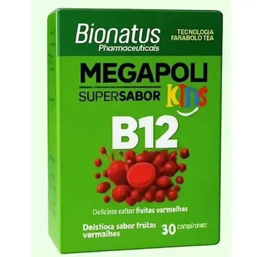 Megapoli Kids B12 Frutas Vermelhas - 30cpr Mastigáveis