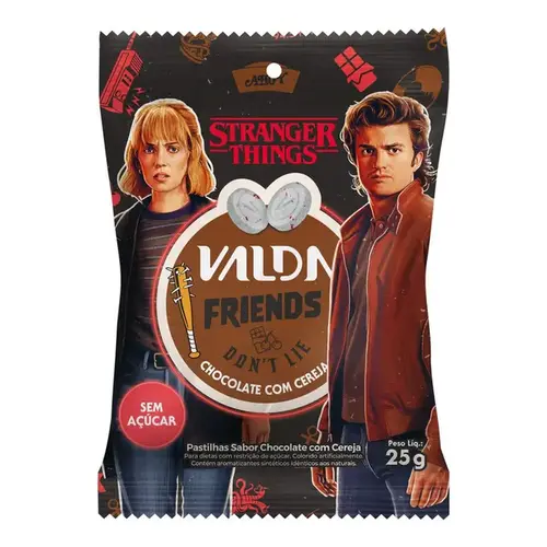 Pastilhas Valda Friends Stranger Things Chocolate com Cereja 25g