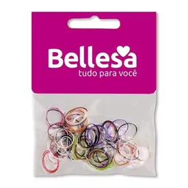 Elástico de Cabelo Silicone Colorido com 75 Unidades - Bellesa