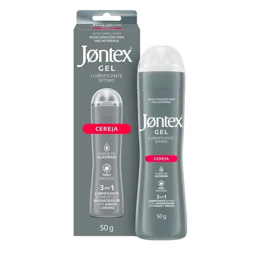 Gel Lubrificante Íntimo Jontex 3 em 1 Sabor Cereja 50g