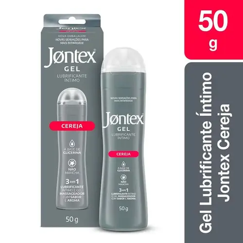 Gel Lubrificante Íntimo Jontex 3 em 1 Sabor Cereja 50g