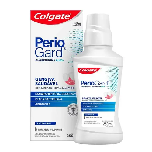 Enxaguante Bucal Colgate PerioGard Gengiva Saudável Extra Mint Zero Álcool 250ml