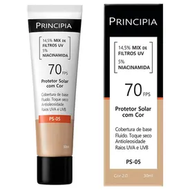 Protetor Solar Facial Principia PS-05 FPS70 Toque Seco Cor 2.0 30ml
