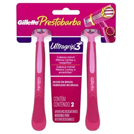 Aparelho de Depilação Gillette Prestobarba Ultragrip 3 2 Unidades