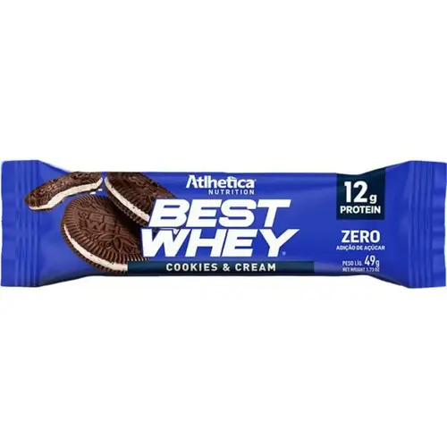 Barra de Proteína Atlhetica Nutrition Best Whey Bar Cookies & Cream 49g