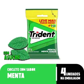 Chiclete Trident Sabor Duradouro Menta Verde 32g - 4 Unidade