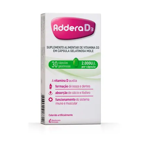 Vitamina D - Addera D3 2.000UI 30 Cápsulas Gelatinosas