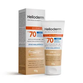 Protetor Solar Facial Helioderm Oil Free FPS70 Cor Bege Médio 50g