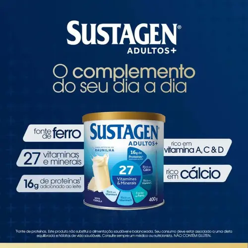 Complemento Alimentar Sustagen Adultos+ Sabor Baunilha 400g