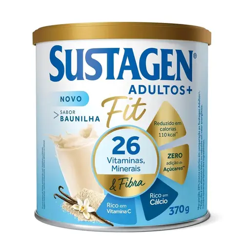 Complemento Alimentar Sustagen Adultos+ Fit Sabor Baunilha - Lata 370g