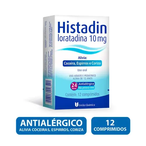 Histadin 10mg União Química 12 Comprimidos