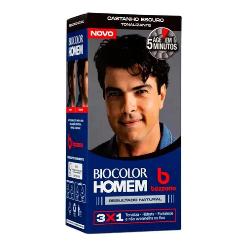 Tonalizante Masculino Bozzano Biocolor Castanho Escuro 1 Unidade