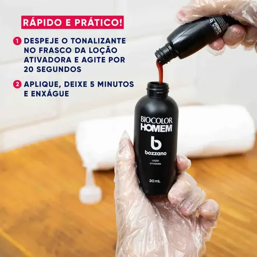 Tonalizante de Cabelo Masculino Biocolor Homem Bozzano Castanho Escuro